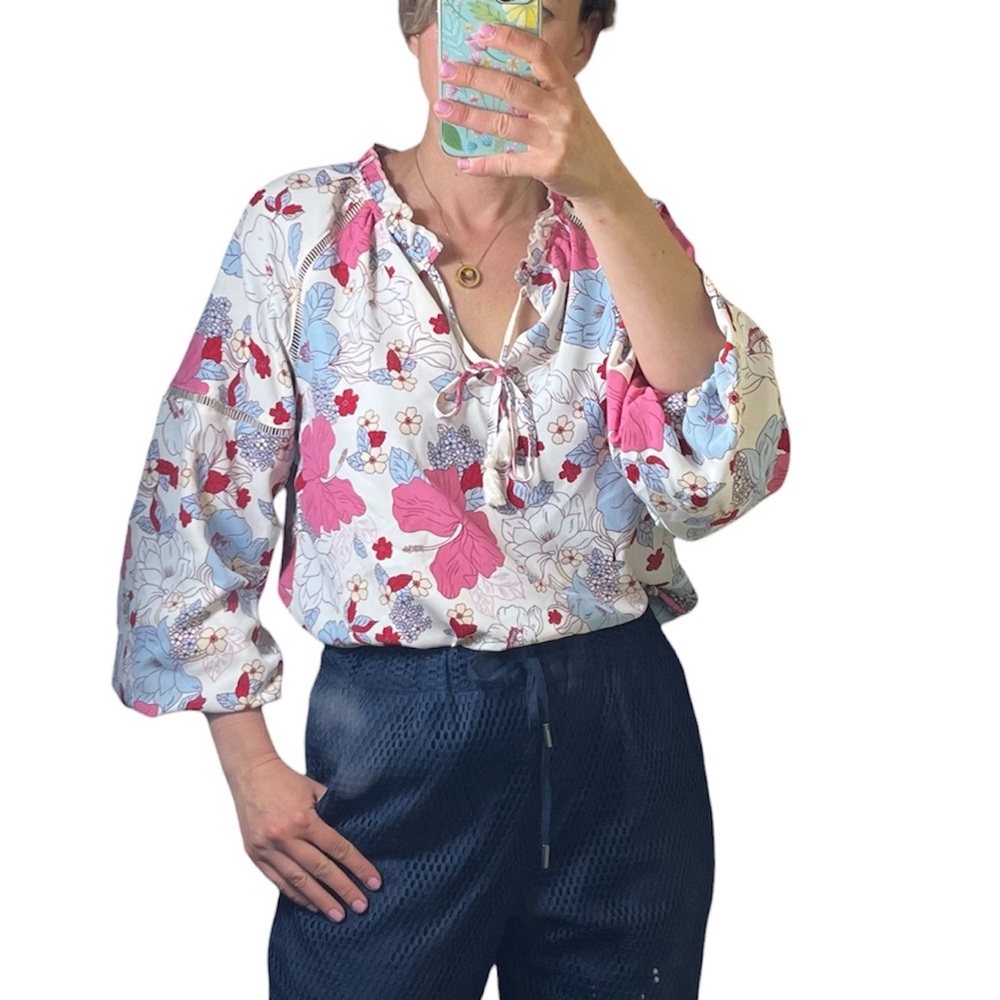 Anthropologie Sanctuary Meadow Floral Blouse long sleeves top oversized